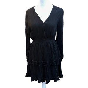 Altar'd State Lexley Ruffle Dress Black‎ Size Small